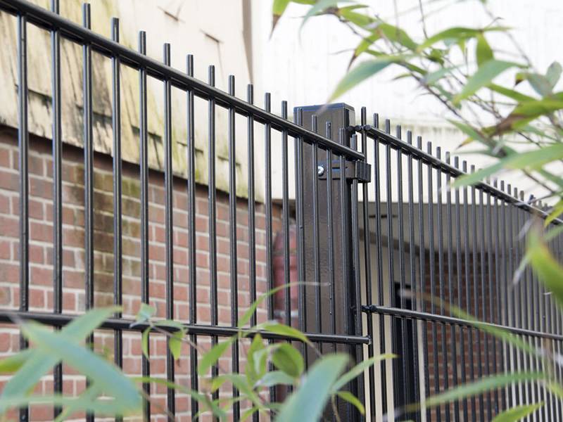 double wire mesh fence house