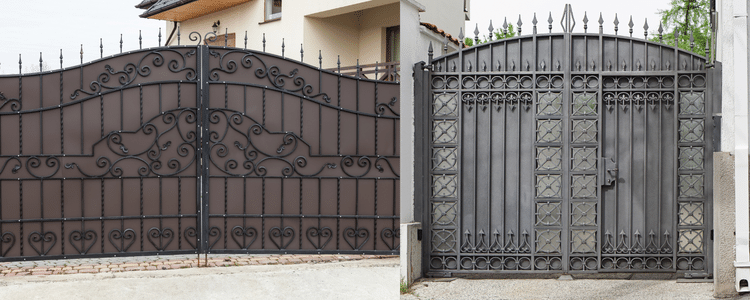 Fabricante de puertas y cercas de paneles grises 3D